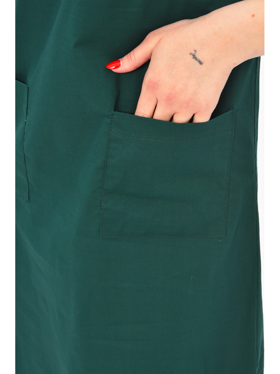 Платье женское однотонное тёмно-зеленого цвета 209053C