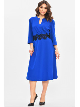 Платье женское полубатальное синего цвета 8160 209055C