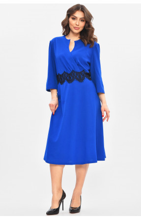 Платье женское полубатальное синего цвета 8160 209055C