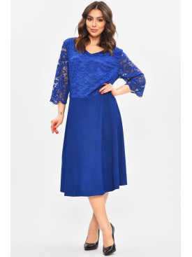 Сукня жіноча батальна синього кольору 8285 209056C