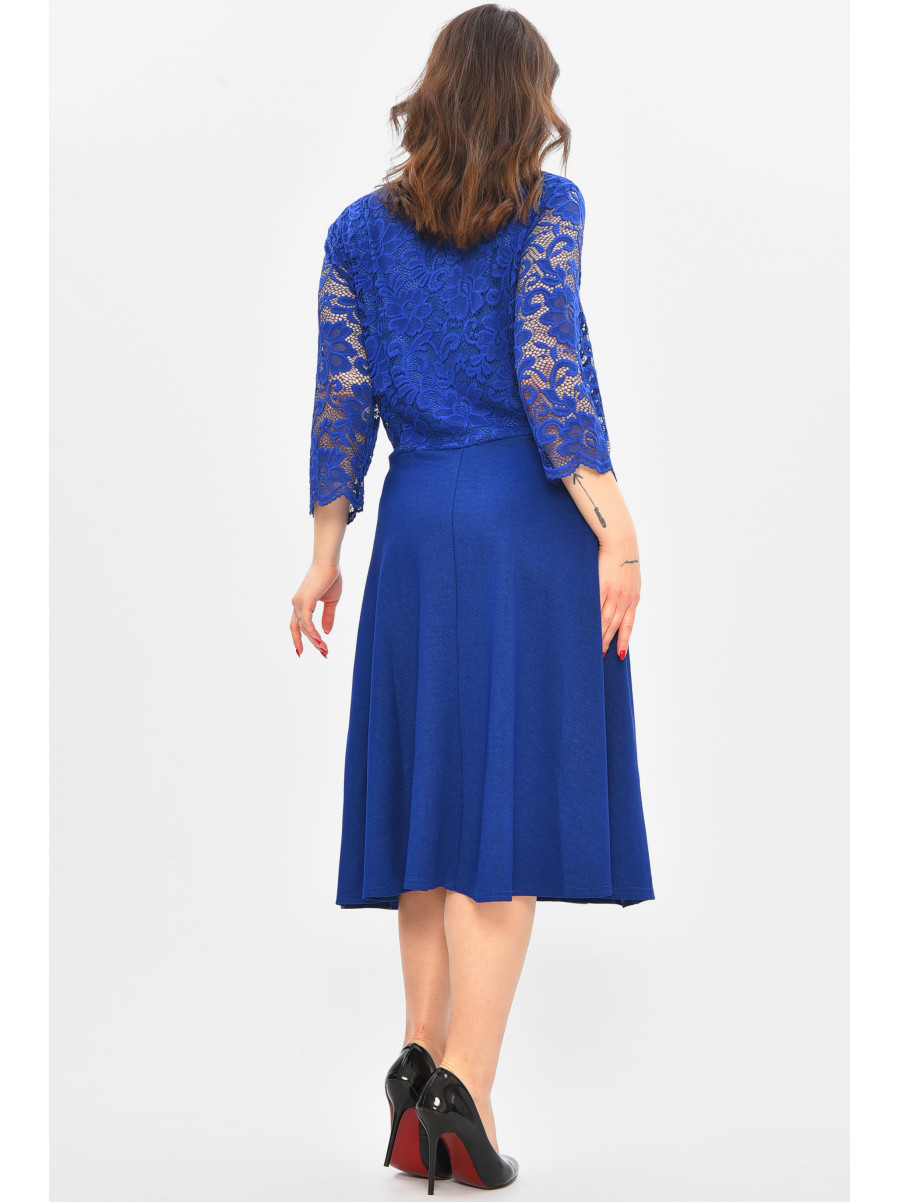 Платье женское батальное синего цвета 8285 209056C