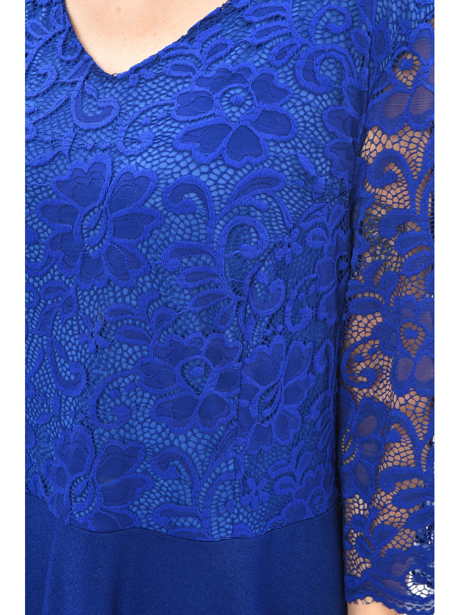 Платье женское батальное синего цвета 8285 209056C