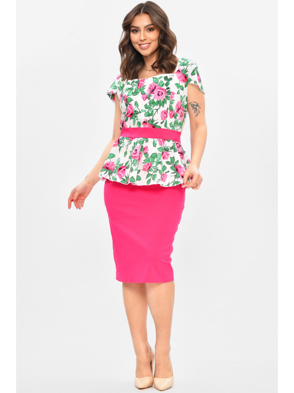 Сукня жіноча білого кольору з принтом 8171 209060C