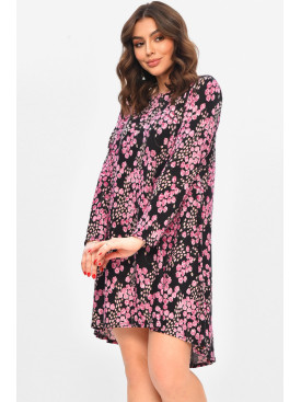 Сукня жіноча чорного кольору з принтом 8087 209061C Сукня жіноча чорного кольору з принтом 8087 209061C