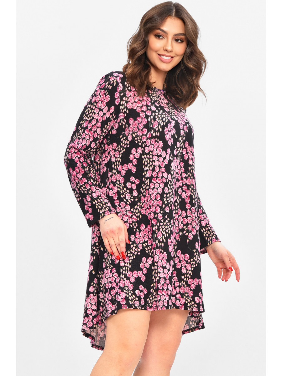 Платье женское черного цвета с принтом 8087 209061C