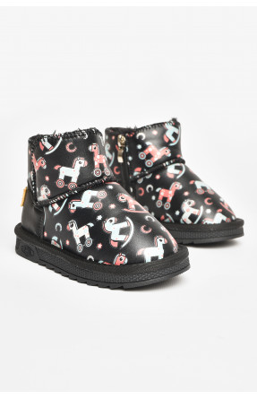 Угги детские для девочки черного цвета T7012-1 209066C Угги детские для девочки черного цвета T7012-1 209066C