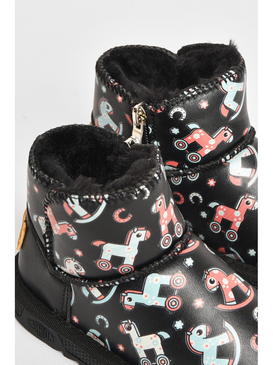 Угги детские для девочки черного цвета T7012-1 209066C