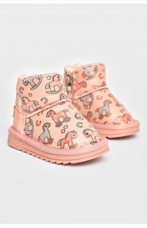 Угги детские для девочки розового цвета T7011-2 209071C Угги детские для девочки розового цвета T7011-2 209071C