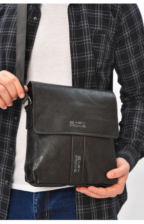 Сумка мужская через плечо из экокожи черного цвета 1011 209072C Сумка мужская через плечо из экокожи черного цвета 1011 209072C