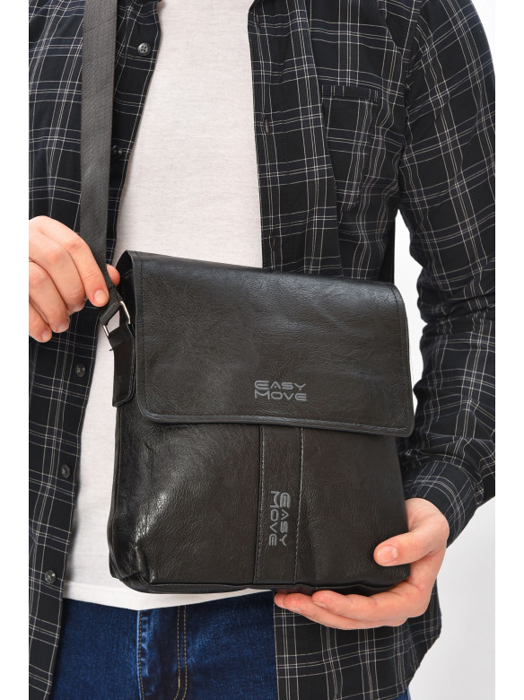 Сумка чоловіча через плече із екошкіри чорного кольору 1011 209072C