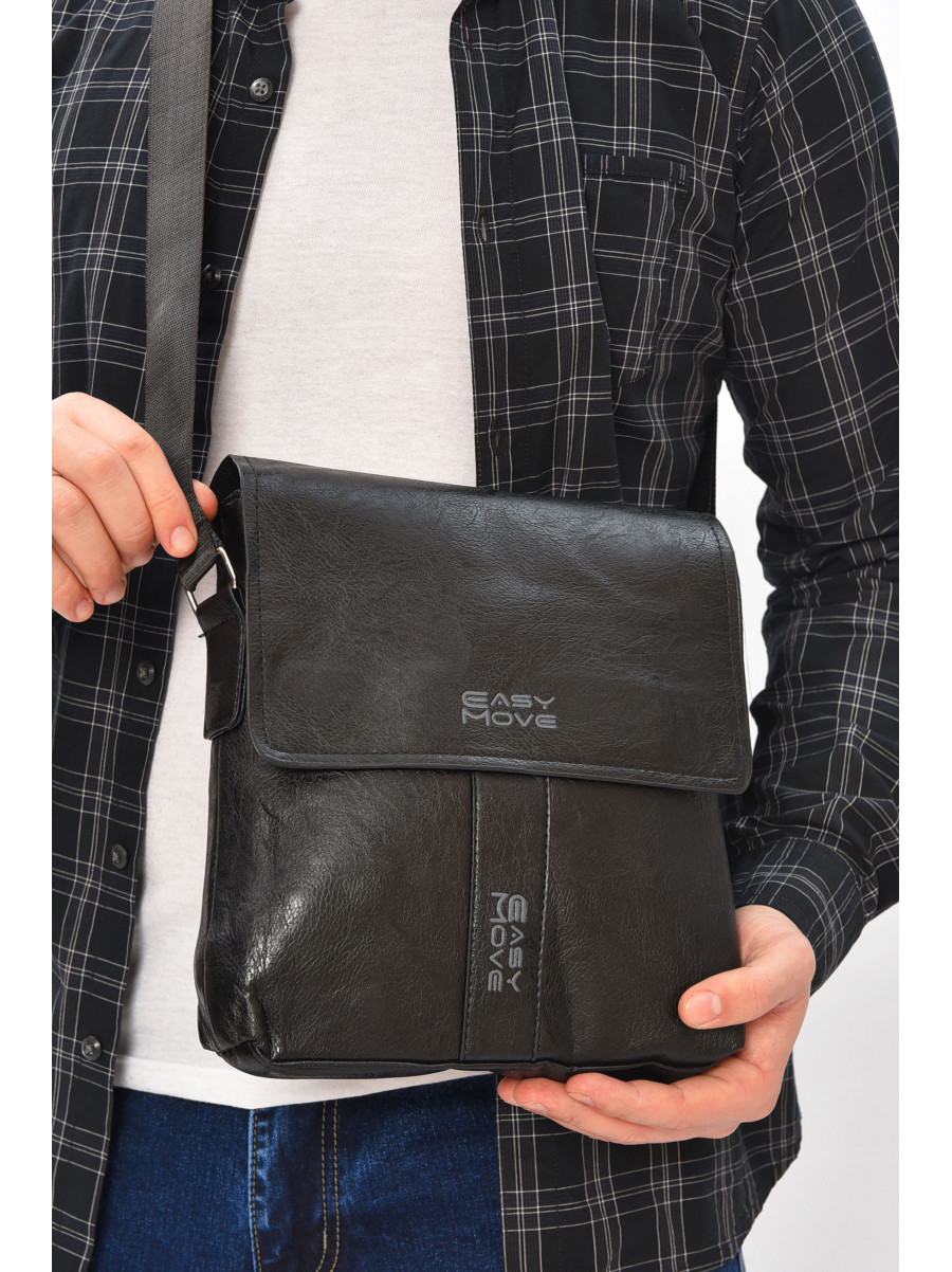 Сумка чоловіча через плече із екошкіри чорного кольору 1011 209072C