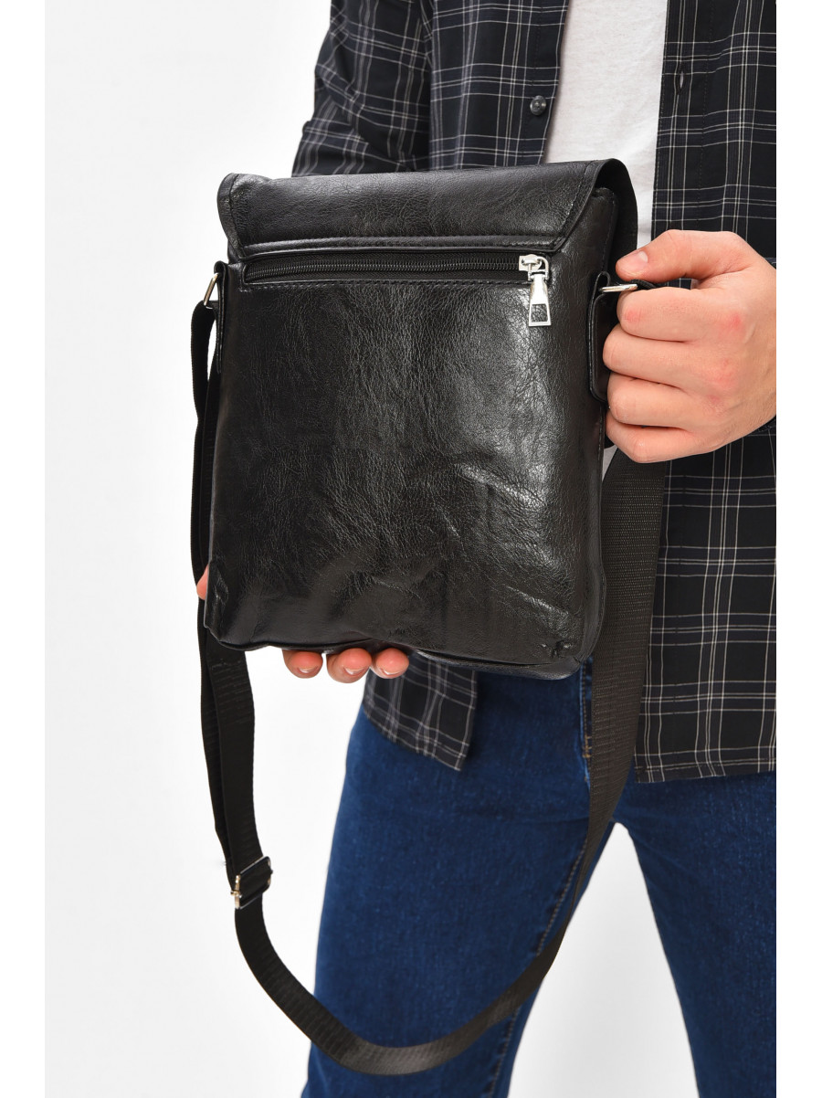 Сумка чоловіча через плече із екошкіри чорного кольору 1011 209072C