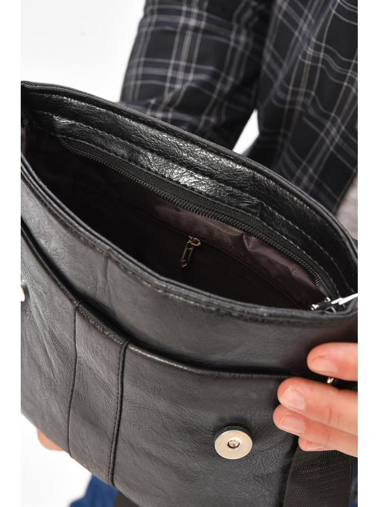 Сумка чоловіча через плече із екошкіри чорного кольору 1011 209072C