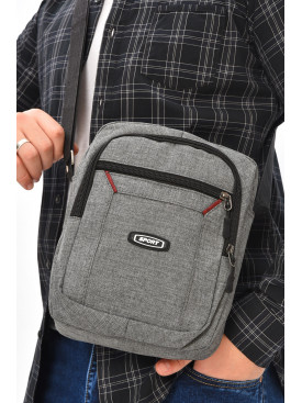 Чоловіча сумка через плече текстиль сірого кольору 611 209073C