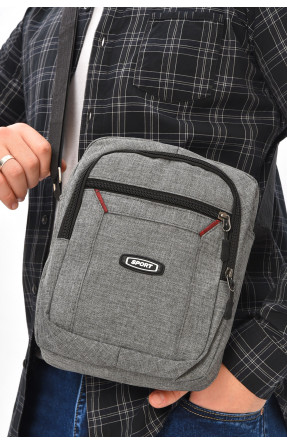 Сумка мужская через плечо текстиль серого цвета 611 209073C Сумка мужская через плечо текстиль серого цвета 611 209073C