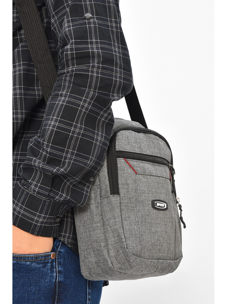 Чоловіча сумка через плече текстиль сірого кольору 611 209073C
