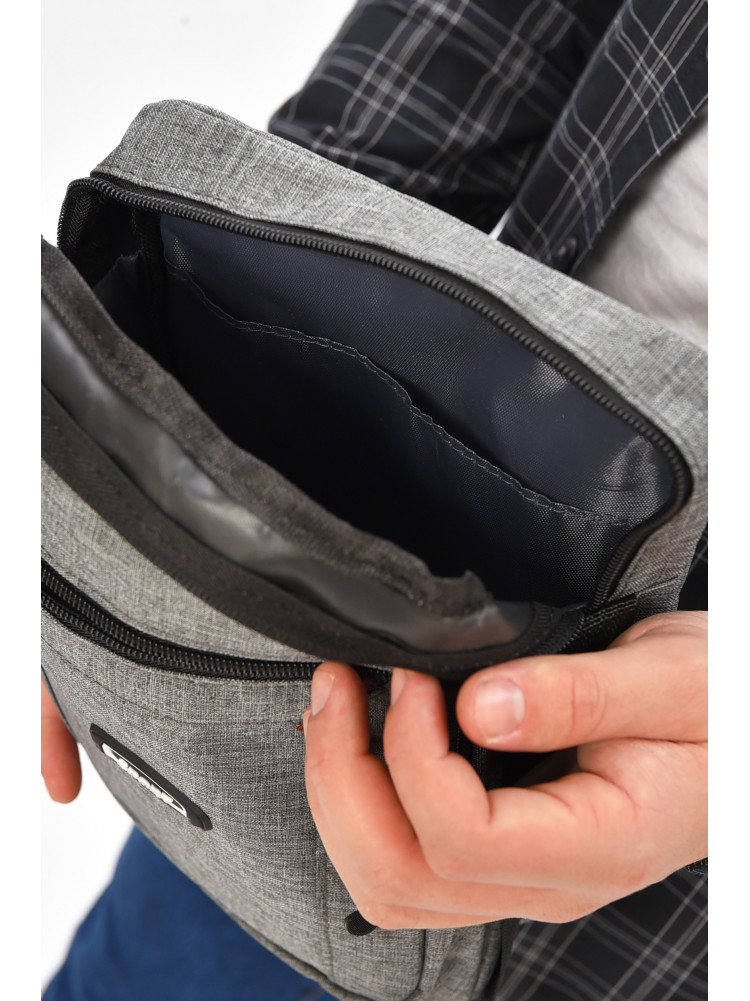 Чоловіча сумка через плече текстиль сірого кольору 611 209073C