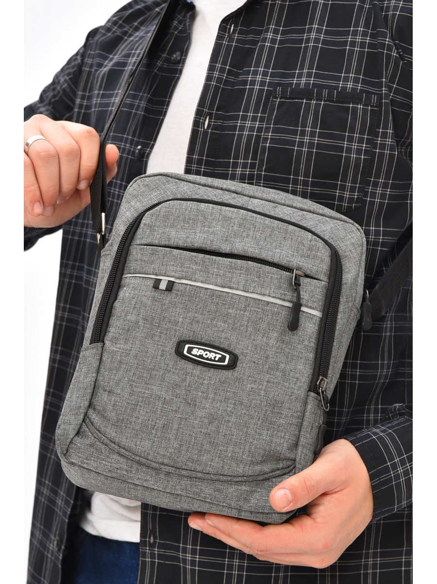 Чоловіча сумка через плече текстиль сірого кольору 611 209074C