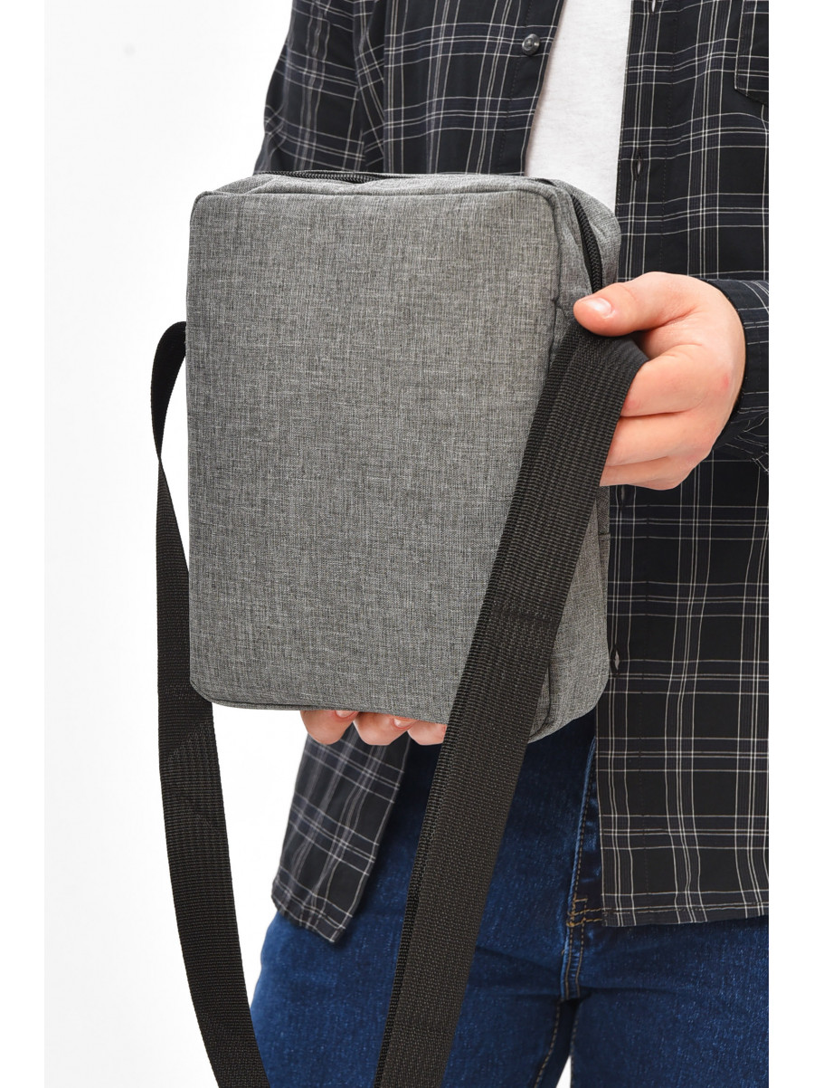 Чоловіча сумка через плече текстиль сірого кольору 611 209074C