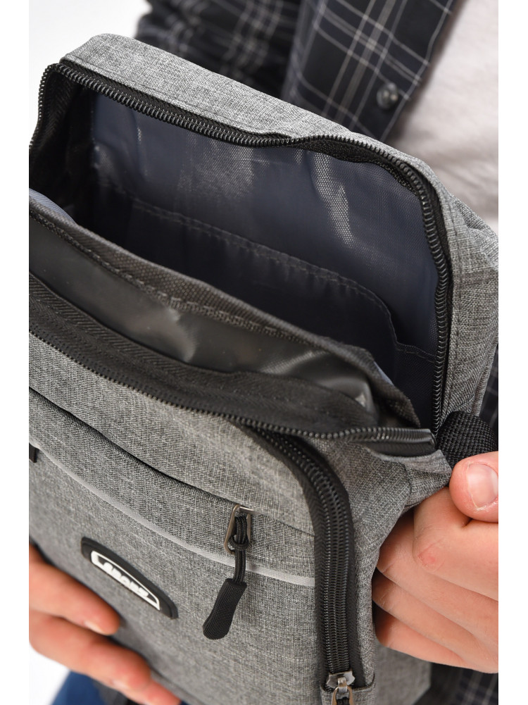 Чоловіча сумка через плече текстиль сірого кольору 611 209074C