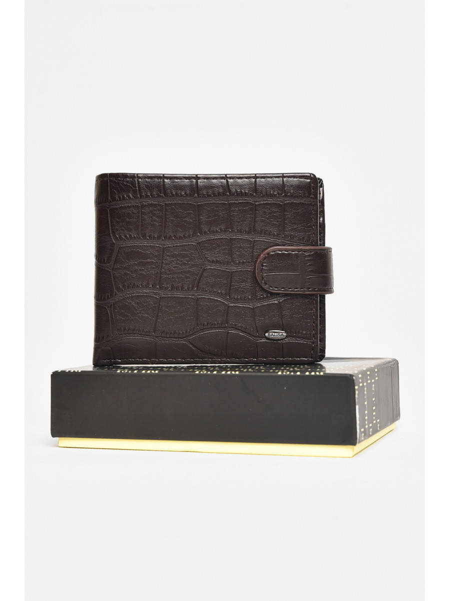 Гаманець чоловічий з екошкіри темно-коричневого кольору 208-10 209078C
