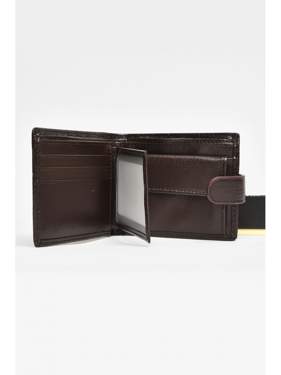 Гаманець чоловічий з екошкіри темно-коричневого кольору 208-10 209078C