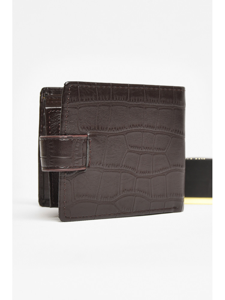 Гаманець чоловічий з екошкіри темно-коричневого кольору 208-10 209078C