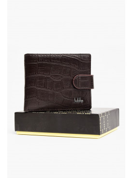 Кошелек мужской из экокожи тёмно-коричневого цвета 208-11 209081C