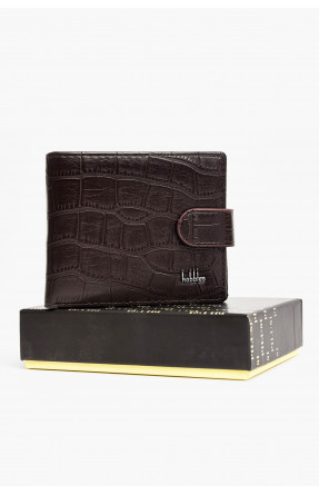 Гаманець чоловічий з екошкіри темно-коричневого кольору 208-11 209081C