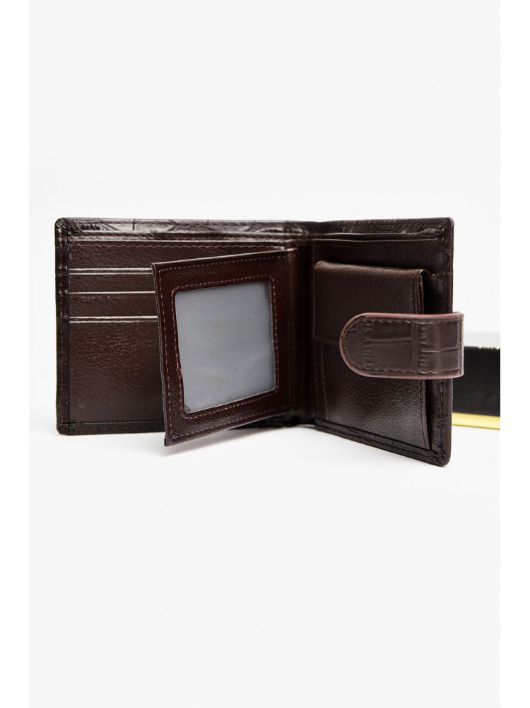 Гаманець чоловічий з екошкіри темно-коричневого кольору 208-11 209081C