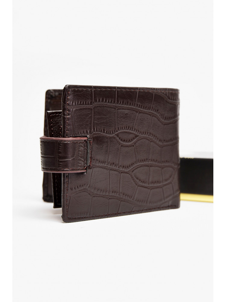 Гаманець чоловічий з екошкіри темно-коричневого кольору 208-11 209081C