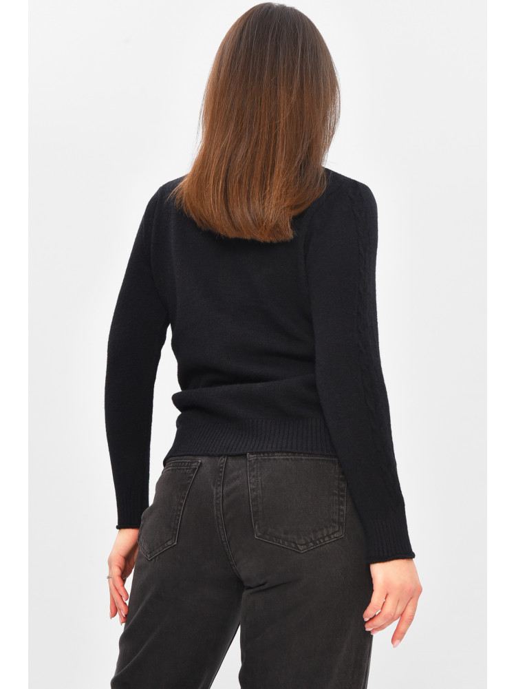Свитер женский однотонный черного цвета 209099C