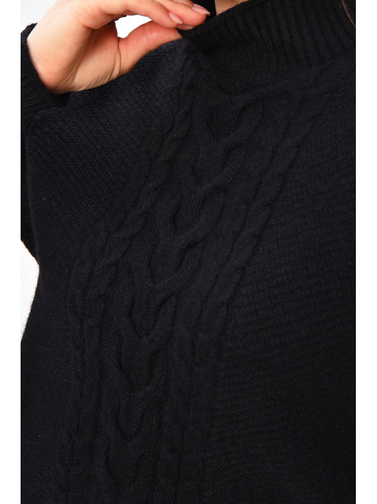 Свитер женский однотонный черного цвета 209099C