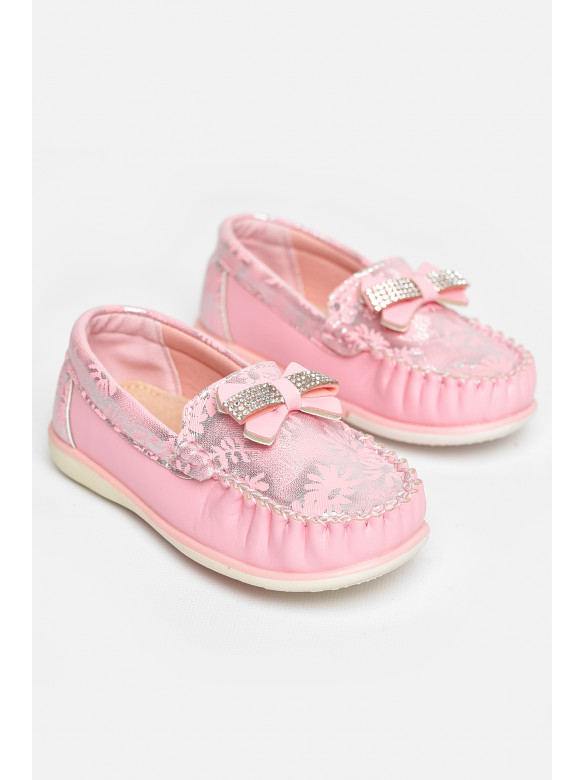 Мокасины детские для девочки светло-розового цвета 113-3 209141C