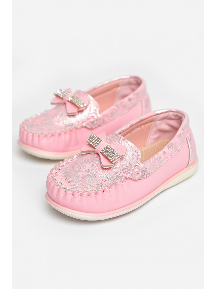 Мокасины детские для девочки светло-розового цвета 113-3 209141C