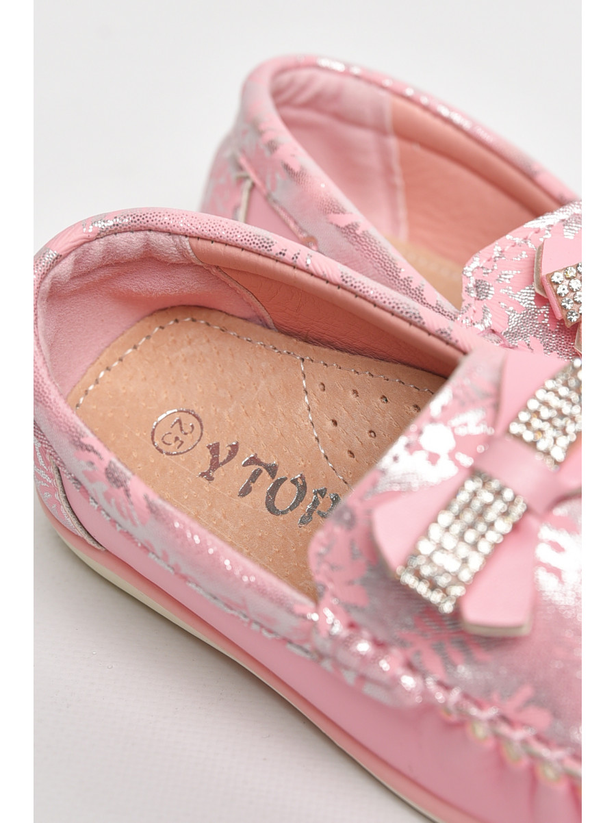 Мокасины детские для девочки светло-розового цвета 113-3 209141C