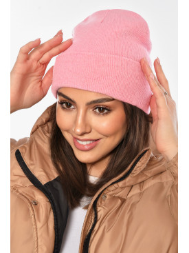 Шапка женская демисезонная светло-розового цвета 59269 209142C