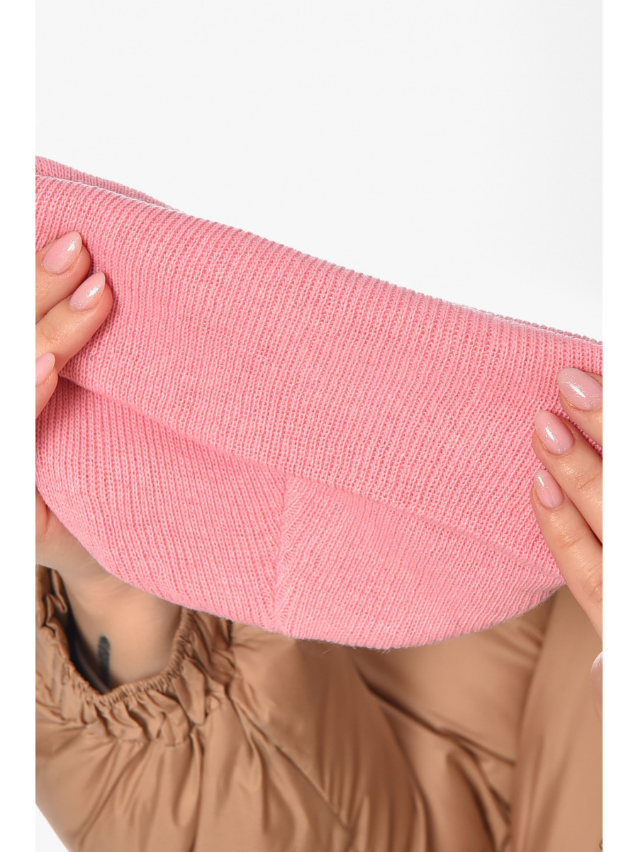 Шапка женская демисезонная светло-розового цвета 59269 209142C