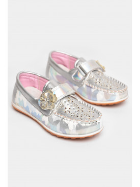 Мокасини дитячі для дівчинки сріблястого кольору 18305-21 209143C