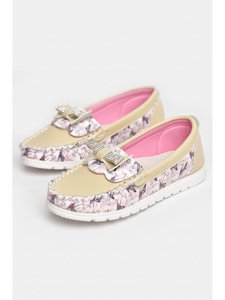 Мокасины детские для девочки бежевого цвета 1735-8 209145C