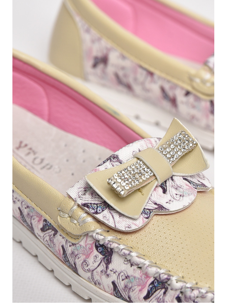 Мокасины детские для девочки бежевого цвета 1735-8 209145C