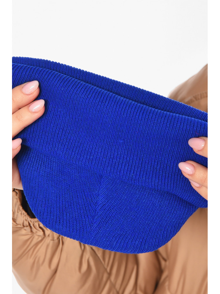 Шапка женская демисезонная синего цвета 59269 209148C