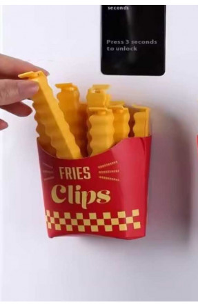 Затискачі для пакетів на магніті 12 шт Картопля Фрі 209149C