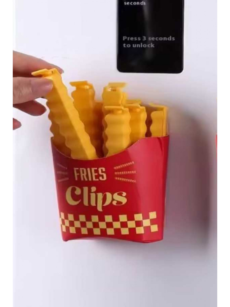 Затискачі для пакетів на магніті 12 шт Картопля Фрі 209149C