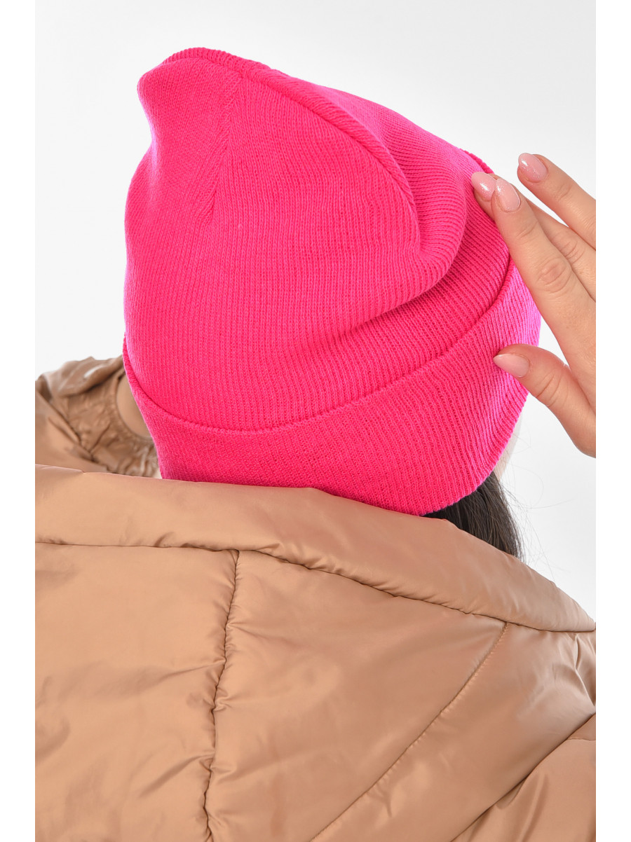 Шапка женская демисезонная цвета фуксии 59269 209151C