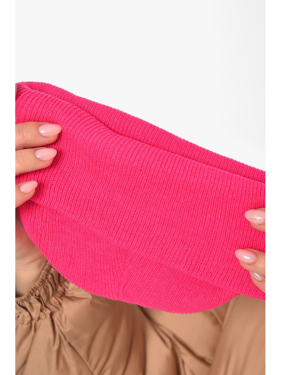 Шапка женская демисезонная цвета фуксии 59269 209151C