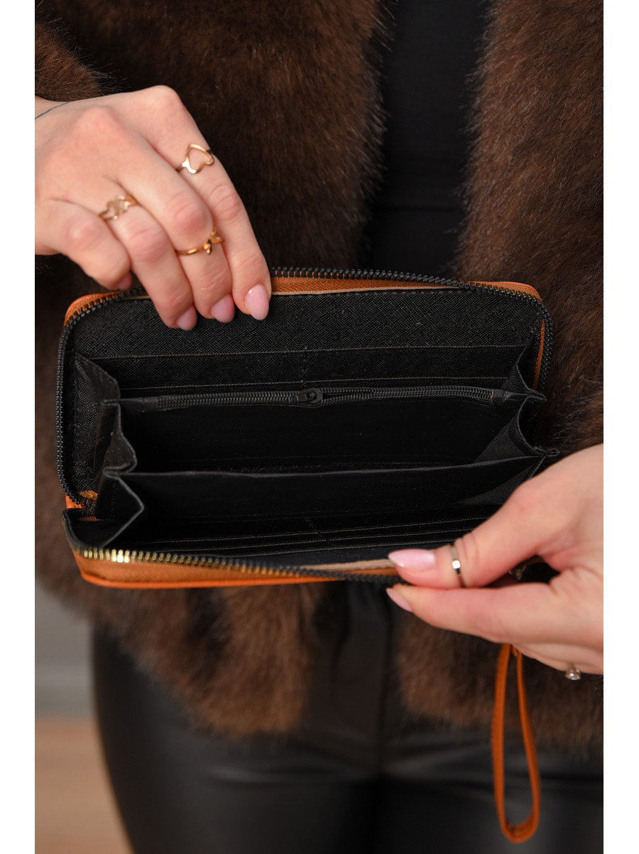 Гаманець жіночий з екошкіри коричневого кольору 1163-6 209154C