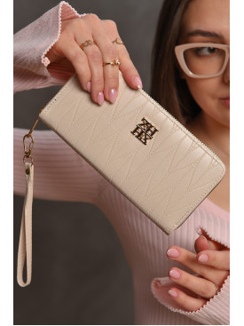 Кошелек женский из экокожи бежевого цвета 1163-6 209155C Кошелек женский из экокожи бежевого цвета 1163-6 209155C