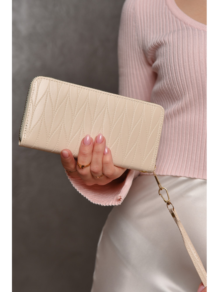 Гаманець жіночий з екошкіри бежевого кольору 1163-6 209155C