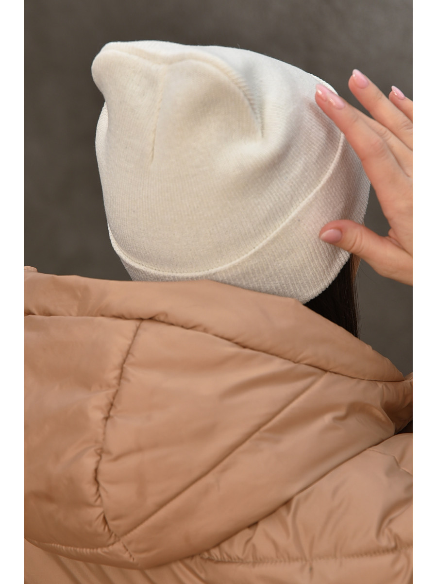 Шапка женская демисезонная белого цвета 57070 209157C